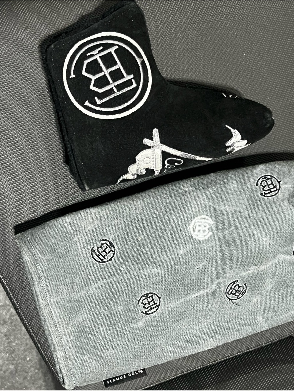The Buck Club - Members Black & Gray Driver Headcover and Blade Putter Cover